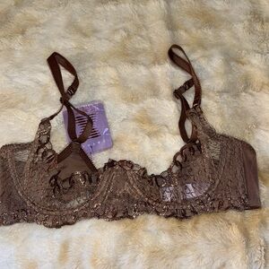 Savage X Fenty Sheer Copper Lace Bra – Size 36C